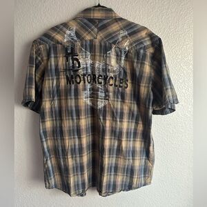 Harley-Davidson Men’s Plaid Button-Up Shirt — Size XL